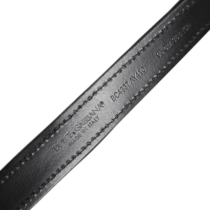 Dolce & Gabbana Black Sequin Embellished Metal Buckle Belt