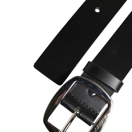 Dolce & Gabbana Black Leather Classic Metal Buckle Belt