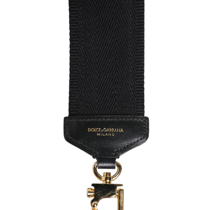 Dolce & Gabbana Black Cotton Printed Women Bag Accessory Shoulder Strap