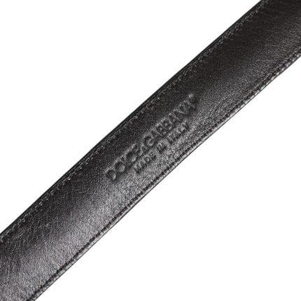 Dolce & Gabbana Brown Leopard Silver Metal Buckle Belt