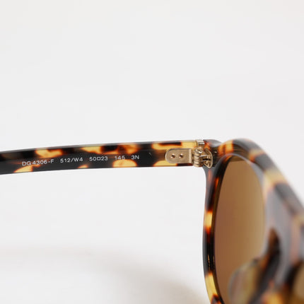 Dolce & Gabbana Brown Acetate Round Leopard Print Eyewear Sunglasses