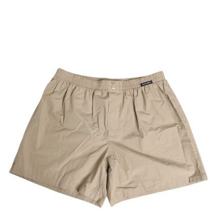 Dolce & Gabbana Beige Cotton Regular Boxer Shorts Underwear