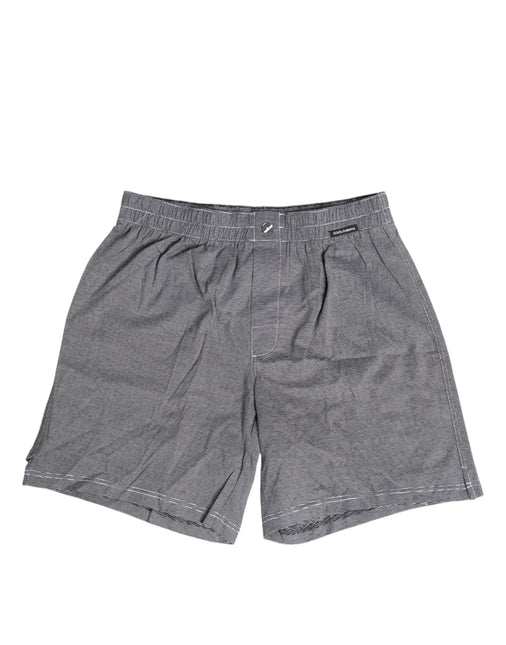 Dolce & Gabbana Gray Striped Cotton Regular Boxer Underwear Dolce & Gabbana