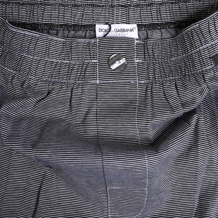 Dolce & Gabbana Gray Striped Cotton Regular Boxer Underwear
