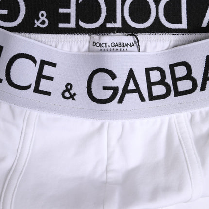 Dolce & Gabbana White Cotton Stretch Regular Boxer Underwear