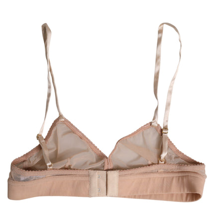 Dolce & Gabbana Powder Pink Nylon DG Logo Non Wire Bra Underwear