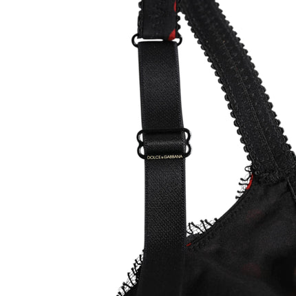 Dolce & Gabbana Black Red Polka Dot Underwired Balconette Underwear