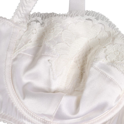 Dolce & Gabbana White Silk Underwired Balconette Bra Underwear