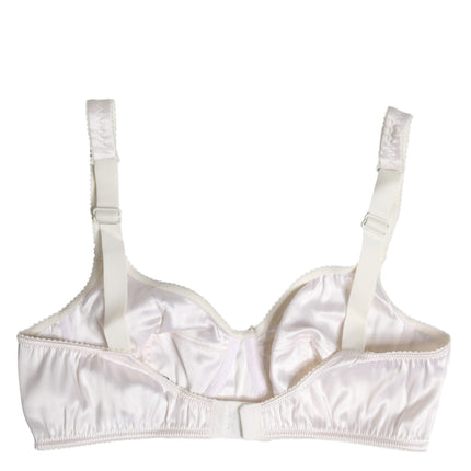 Dolce & Gabbana White Silk Balconette Non Wire Bra Underwear