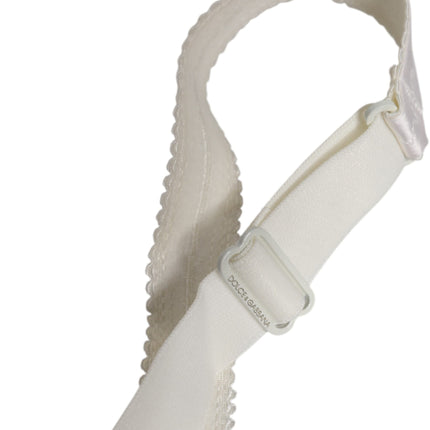 Dolce & Gabbana White Silk Balconette Non Wire Bra Underwear