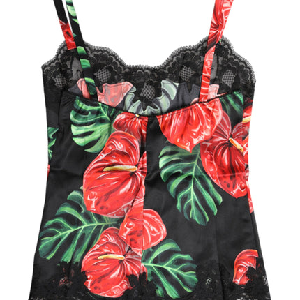 Dolce & Gabbana Multicolor Floral Silk Tank Lingerie Underwear