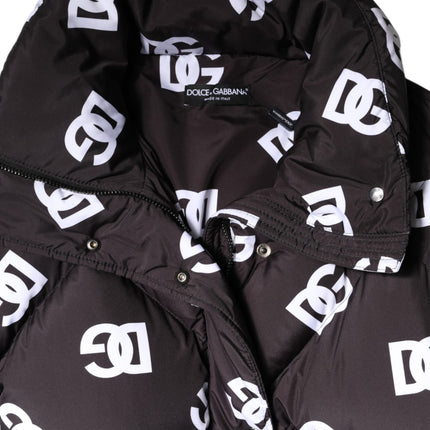 Dolce & Gabbana Black DG Mania Puffer Quilted Long Coat Jacket