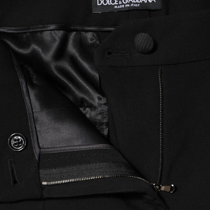 Dolce & Gabbana Black Wool High Waist Tapered Pants