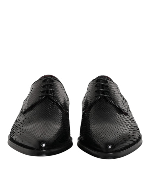 Dolce & Gabbana Black Leather Lace Up Dress Men Derby Shoes Dolce & Gabbana