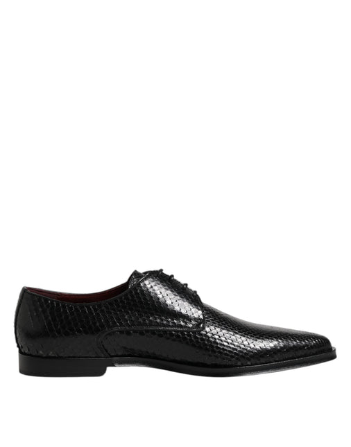 Dolce & Gabbana Black Leather Lace Up Dress Men Derby Shoes Dolce & Gabbana