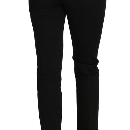 Dolce & Gabbana Black Dress Cropped Straight Straight Pants