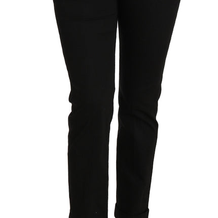 Dolce & Gabbana Black Dress Cropped Straight Straight Pants