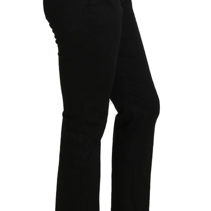 Dolce & Gabbana Black Dress Cropped Straight Straight Pants