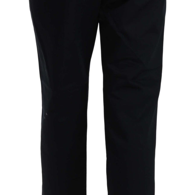 Dolce & Gabbana Black Cropped Front Button Embellished Pants