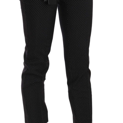 Dolce & Gabbana Polka Dot Slim Capri Trousers Tapered Pants