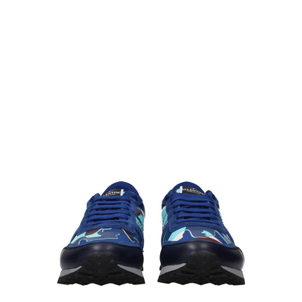 Valentino Garavani Blue Leather Athletic Sneakers
