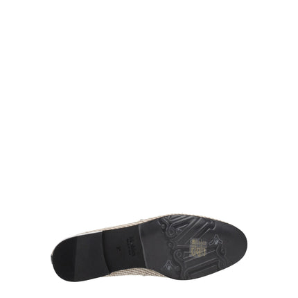 Max Mara Beige Fabric Slip-On Loafers