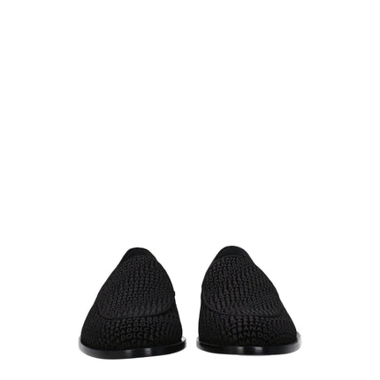 Dolce & Gabbana Black Velvet Slip-On Loafers