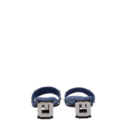 Givenchy Blue Fabric Flat Sandals