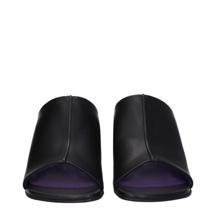 Stella McCartney Black Leather Stiletto Heel Sandals