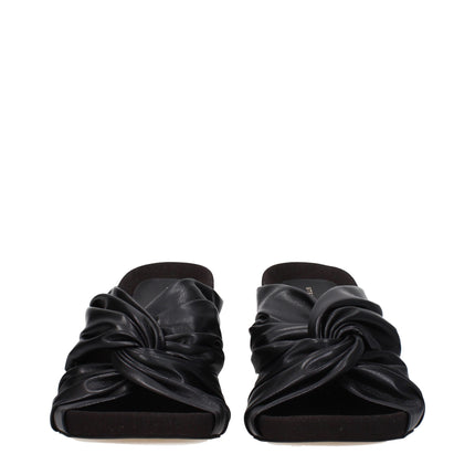 Stella McCartney Black Leather Stiletto Heel Sandals