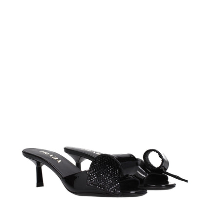 Prada Black Leather Sandals
