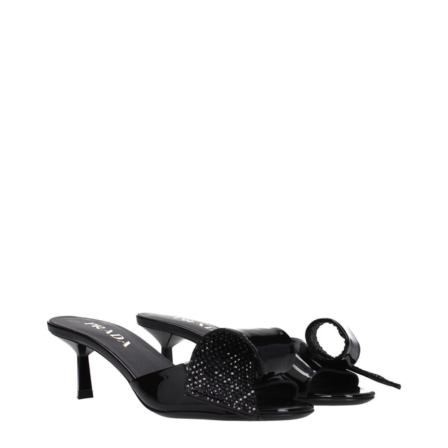 Prada Black Leather Sandals