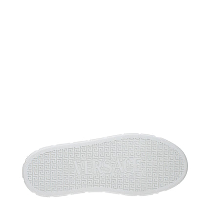 Versace White Leather Low Top Sneakers