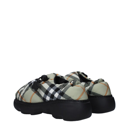 Burberry Green Fabric Slip-On Loafers