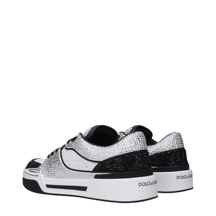 Dolce & Gabbana White Leather Low Top Sneakers