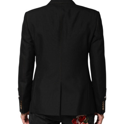 Dolce & Gabbana Black Bee Crown Embellished Suit Coat Blazer