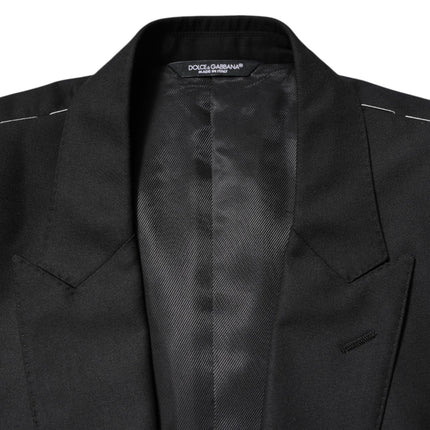 Dolce & Gabbana Black Wool Single Breasted Jacket Blazer