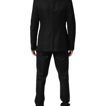 Dolce & Gabbana Black Jacquard Single Breasted 2 Piece Suit