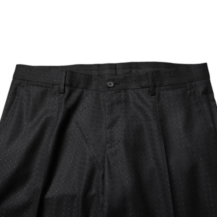 Dolce & Gabbana Black Jacquard Single Breasted 2 Piece Suit