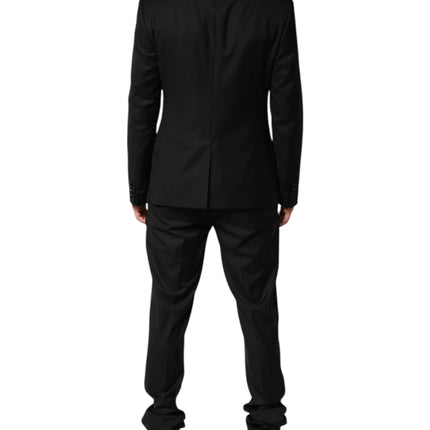 Dolce & Gabbana Black Wool Men Single Breasted 2 Piece Suit