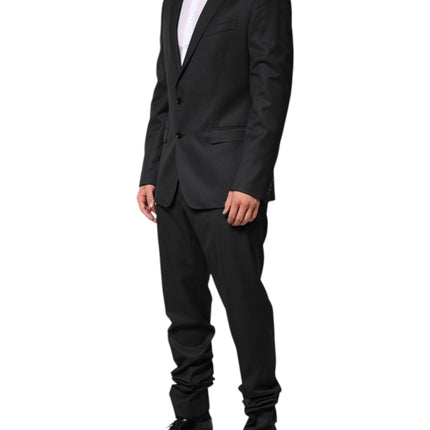 Dolce & Gabbana Dark Gray Wool Single Breasted 2 Piece Suit