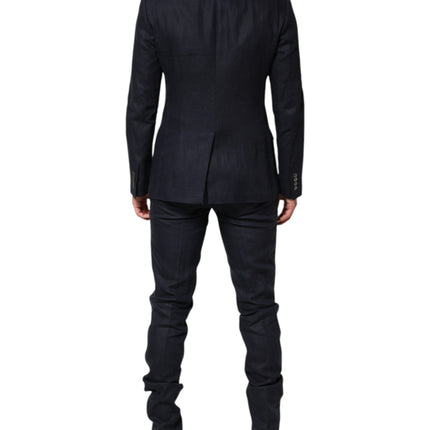 Dolce & Gabbana Dark Blue Double Breasted 2 Piece Suit