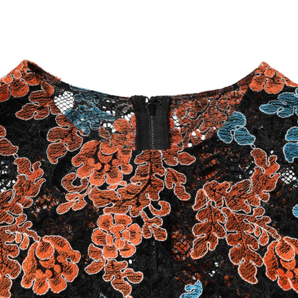 Dolce & Gabbana Multicolor Floral Embroidery Shift Mini Dress