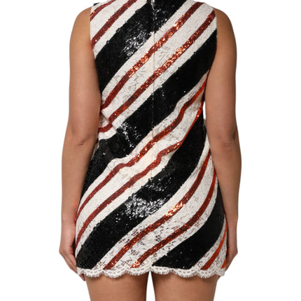 Dolce & Gabbana Multicolor Sequin Embellished Shift Dress