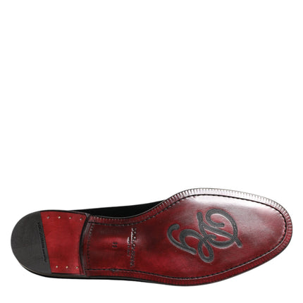 Dolce & Gabbana Black Velvet Slip On Loafers Men Formal Shoes