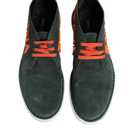 Dolce & Gabbana Green Derby Logo Casual Men Sneakers Shoes