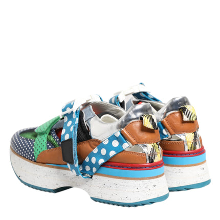 Dolce & Gabbana Multicolor Leather Low Top Sneakers Shoes