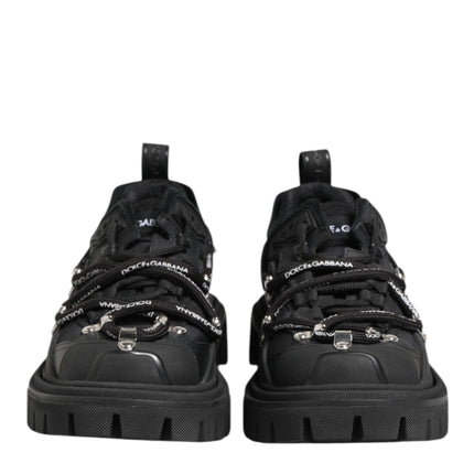 Dolce & Gabbana Black Low Top Lace Up Trekking Sneakers Shoes