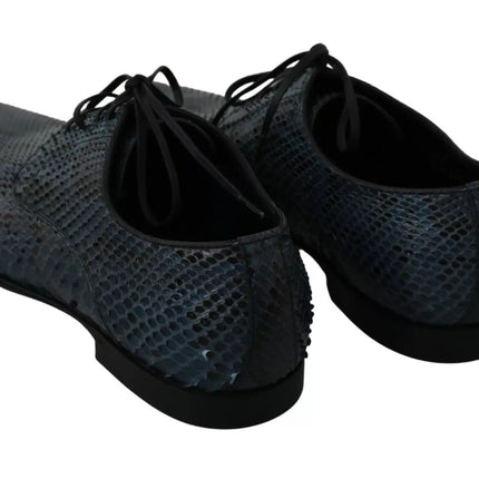 Dolce & Gabbana Blue Python Leather Snakeskin Shoes