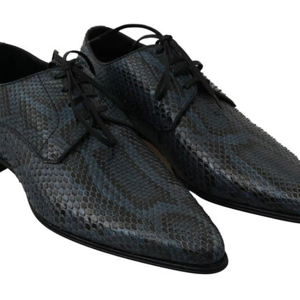 Dolce & Gabbana Blue Python Leather Snakeskin Shoes